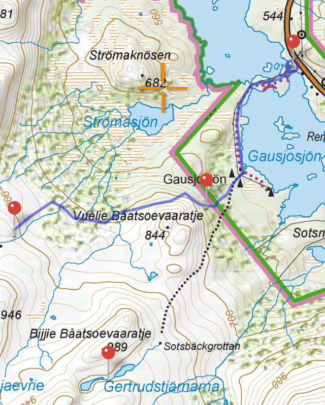 A map with the route of the day