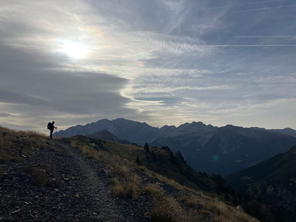 Christer in the early morning light of the mountains