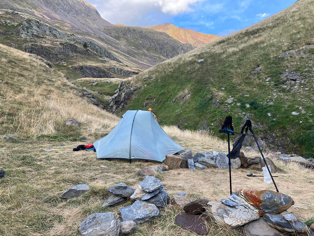 Our tent at Barranco de Añescruzes (2080 m)