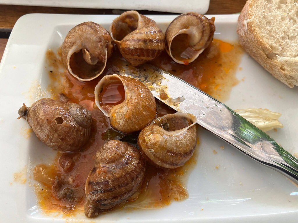 Snails as tapas