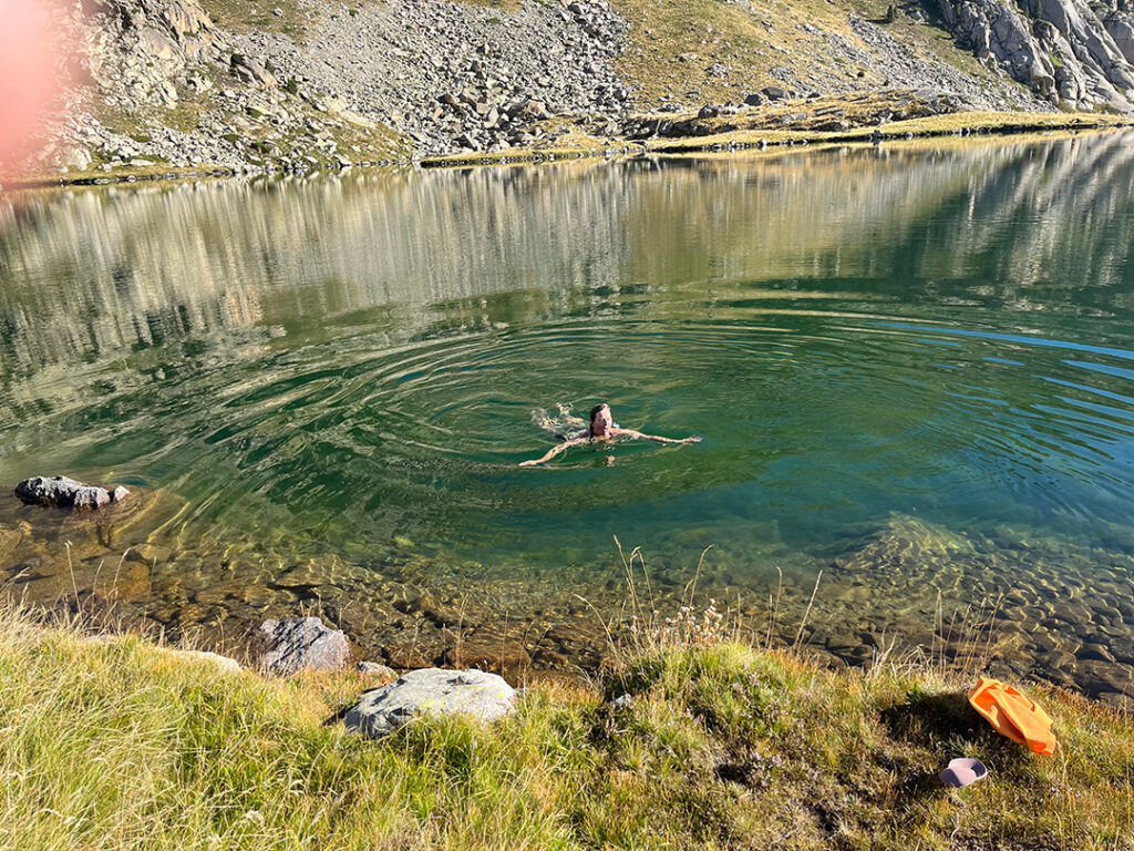 Me (Anna) having a swim in one of the lakes