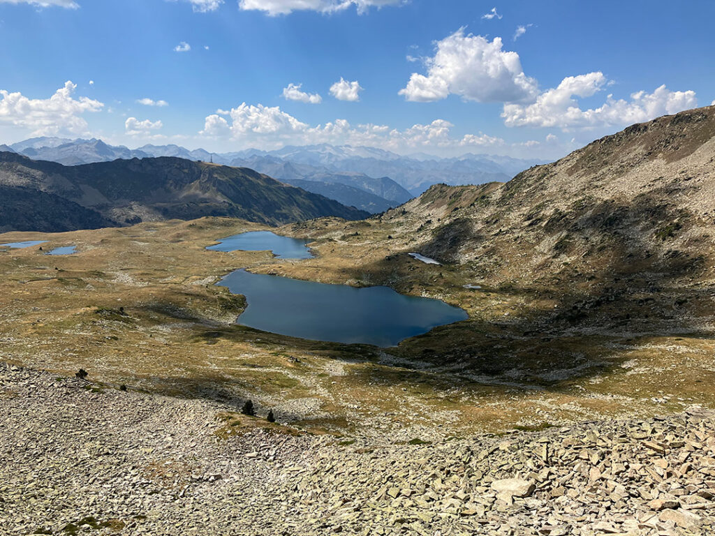 Looking back at the lakes, Estany de Dalt de Baciver