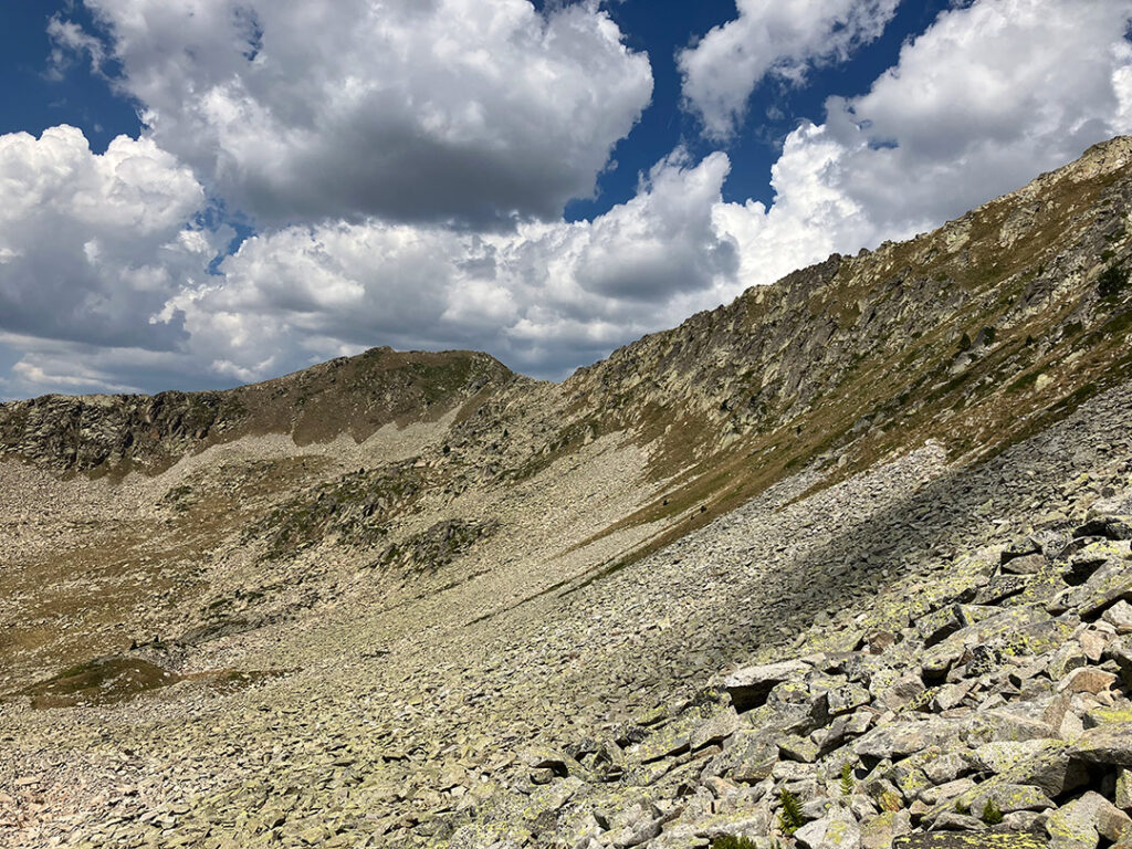 Steep boulder climb