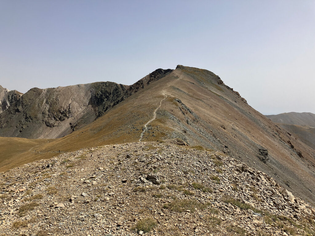 mountain ridge with a clear path