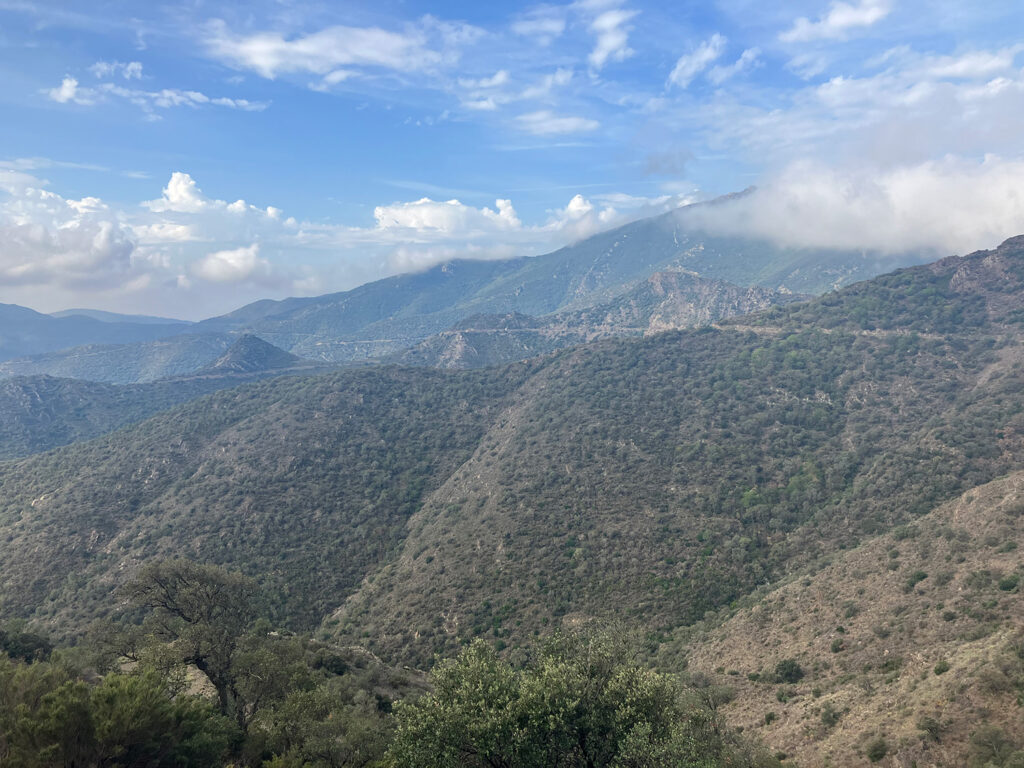 Clear leveled path in the mountains